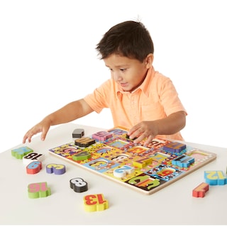 Foto 3 | Rompecabezas Gruesos Con Números Gigantes De Melissa & Doug, 20 Unidades, Madera - Venta Internacional.