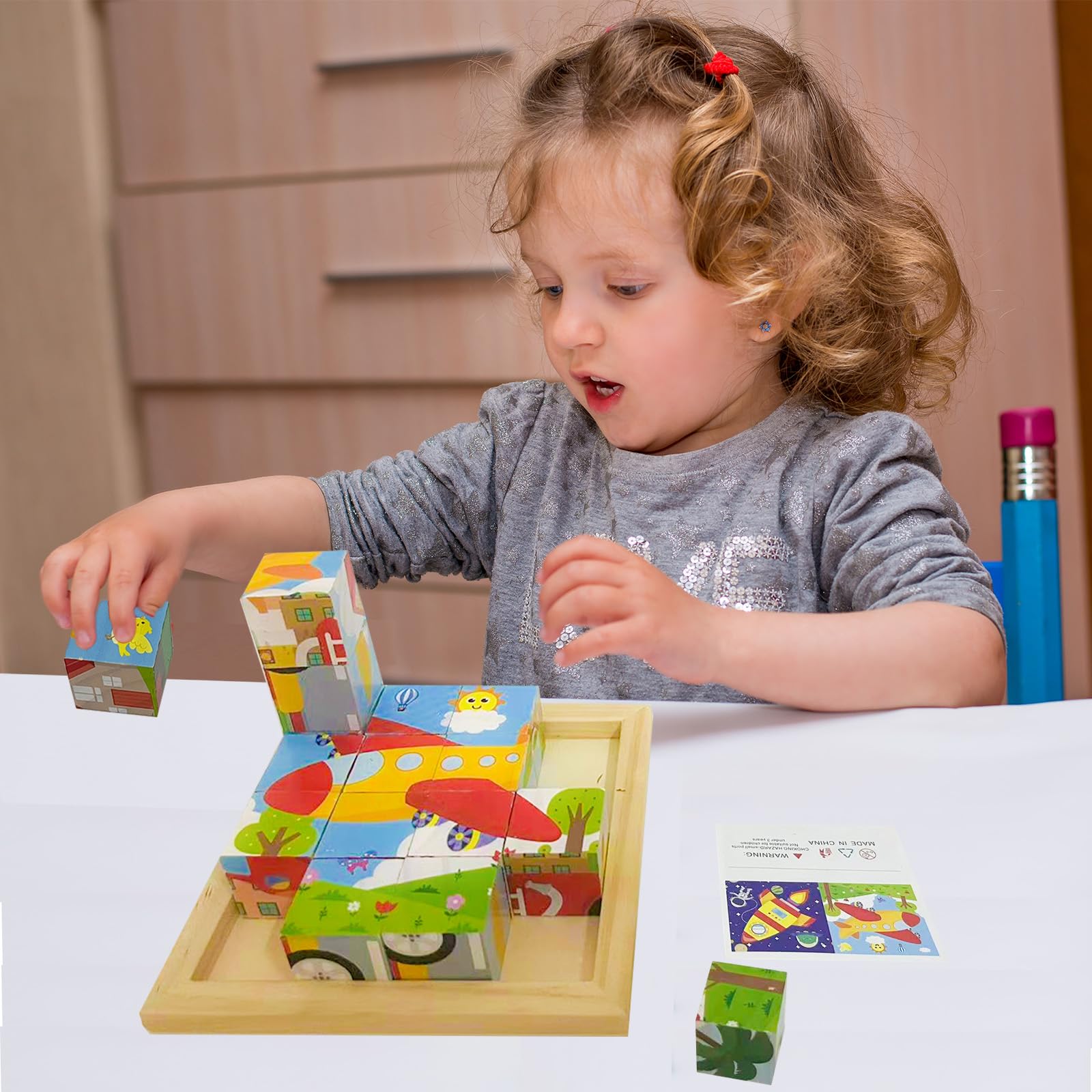 Foto 3 pulgar | Puzzle Cube Aykzaqe Con Bandeja De Almacenamiento Para Niños De 3 A 8 Años - Venta Internacional.