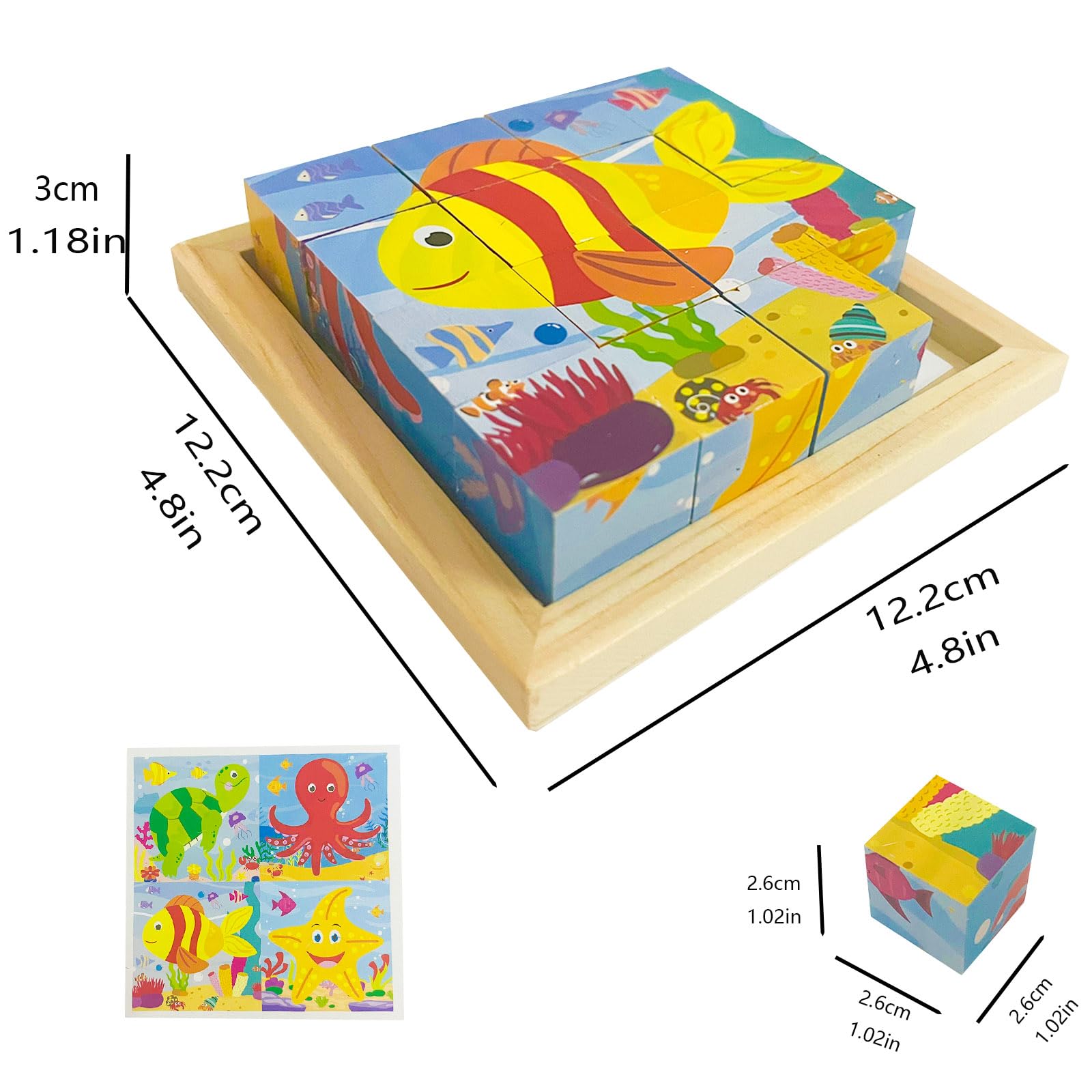 Foto 6 pulgar | Puzzle Cube Aykzaqe Con Bandeja De Almacenamiento Para Niños De 3 A 8 Años - Venta Internacional.