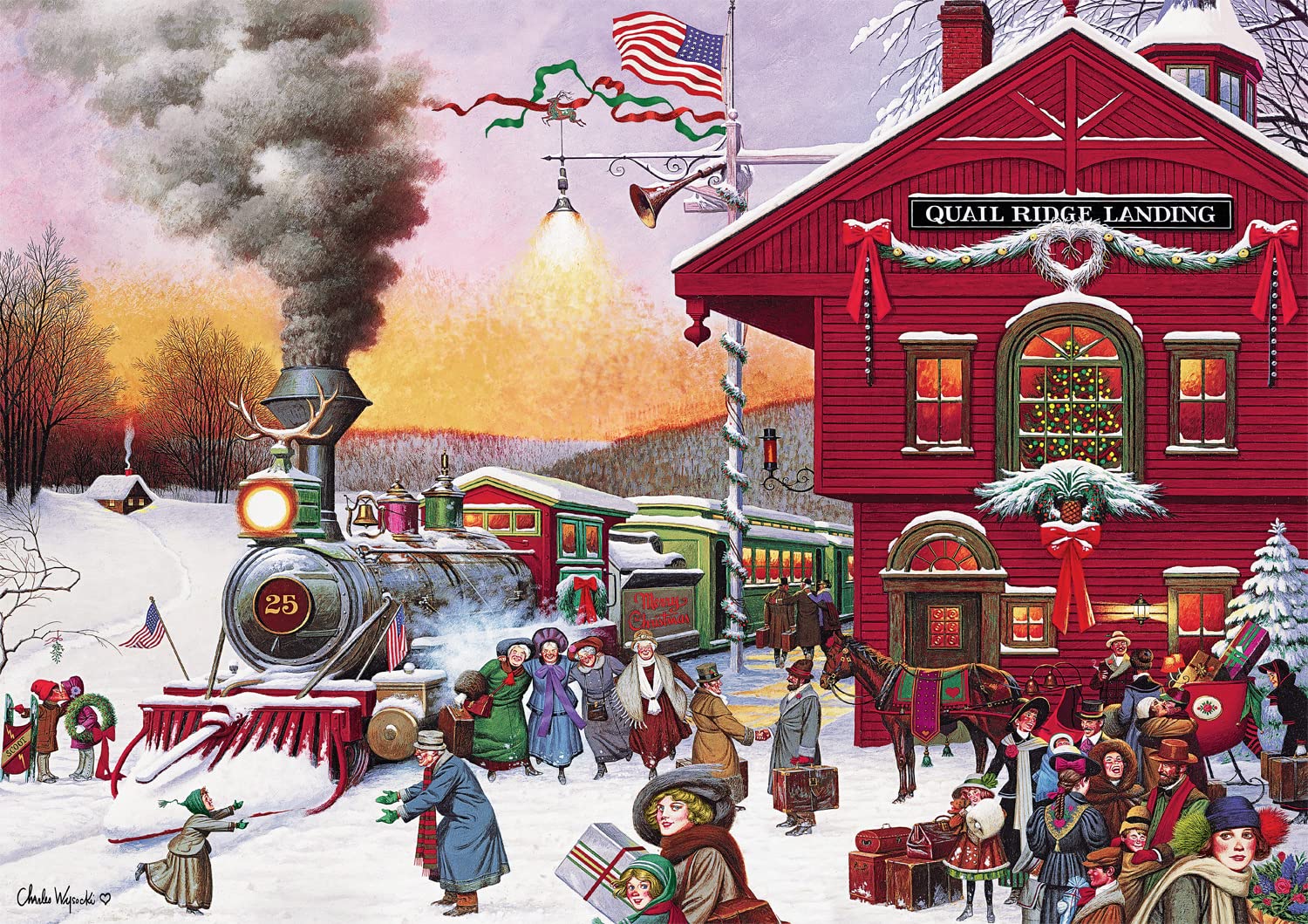 Rompecabezas Buffalo Games Charles Wysocki Whistlestop 500 Piezas - Venta Internacional