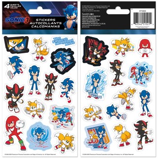 Foto 3 | Pegatinas Sonic 3 Estándar de 4 Hojas con Tratamiento de Fundición y Curado - Venta Internacional