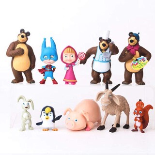 Foto 3 | Set De Juguetes Para Figuras Masha Y El Oso Royaltoys, 10 Unidades, Regalo De Fiesta - Venta Internacional.