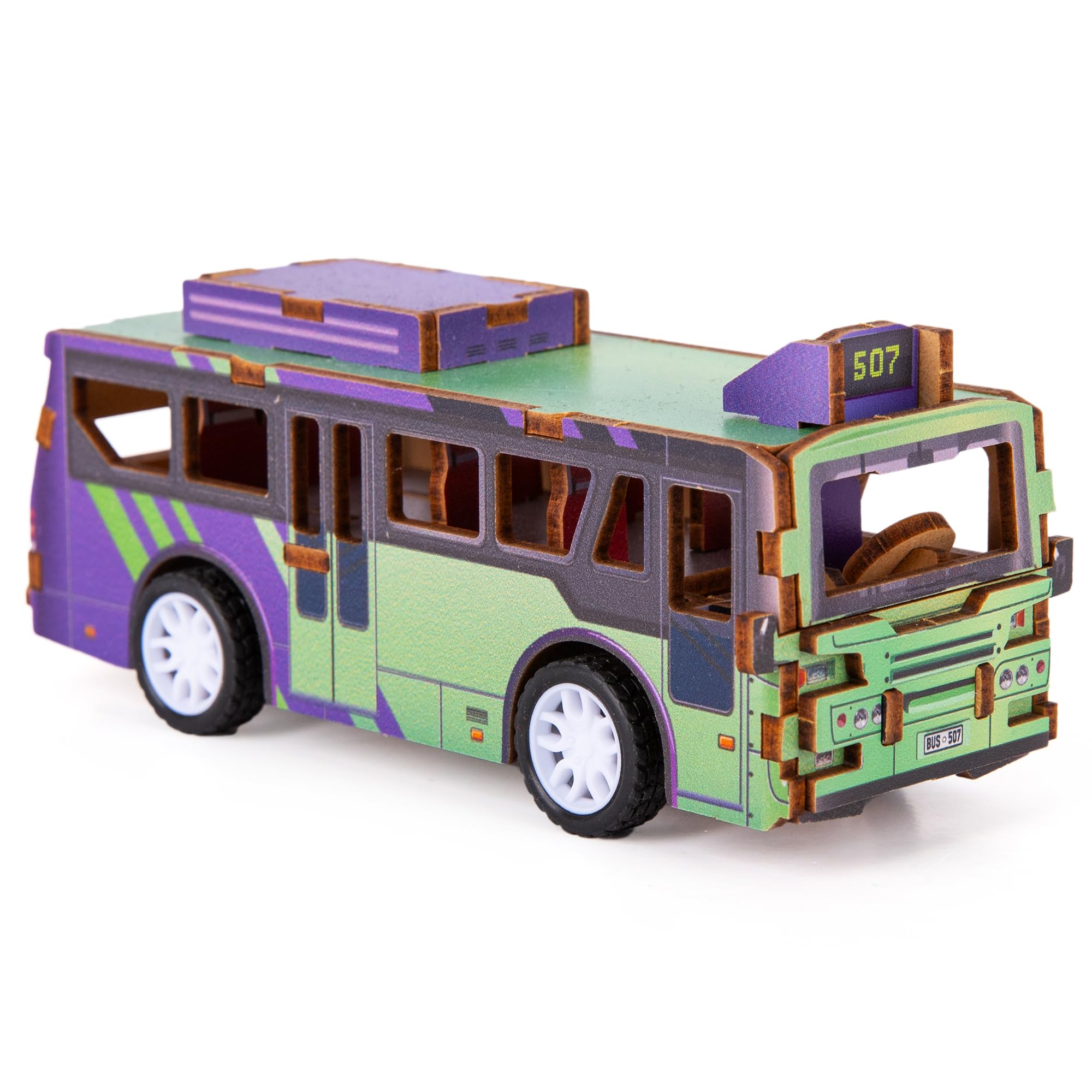 Foto 2 pulgar | Kit De Construcción De Madera Para Coche, Juguete, Arte, Creatividad, Autobús, Rompecabezas 3d - Venta Internacional.
