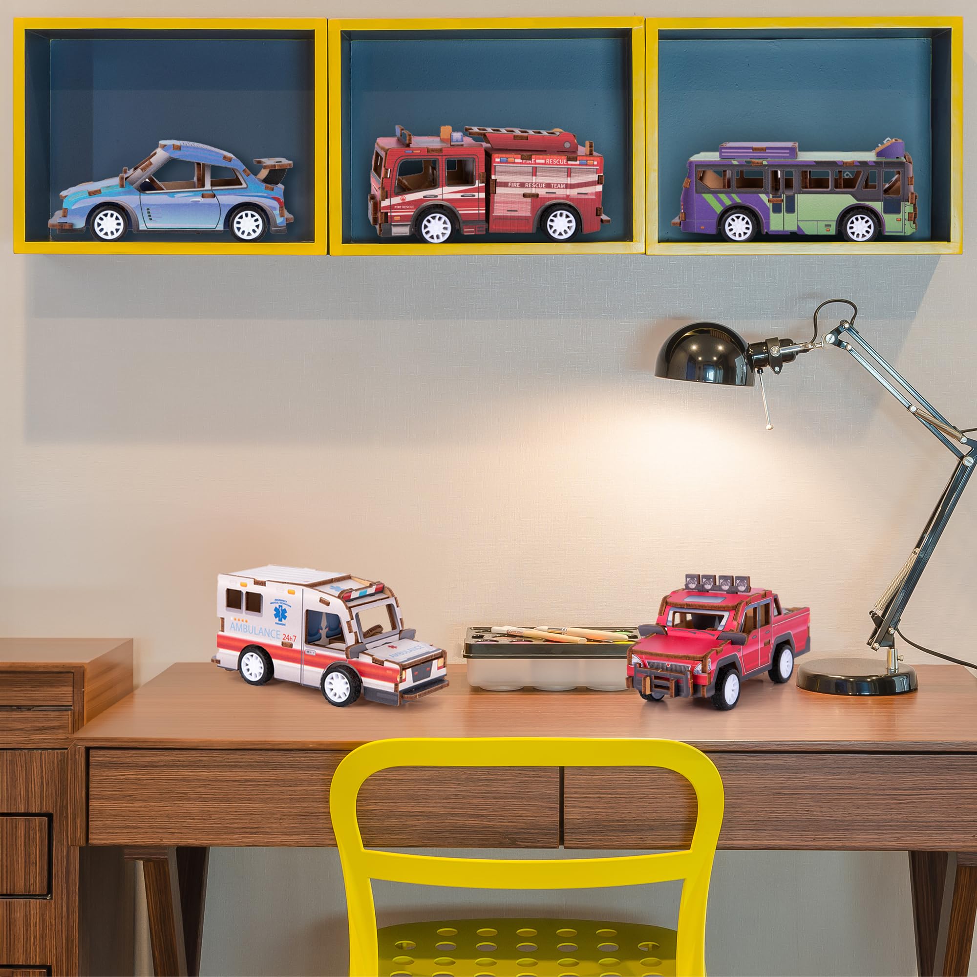 Foto 7 pulgar | Kit De Construcción De Madera Para Coche, Juguete, Arte, Creatividad, Autobús, Rompecabezas 3d - Venta Internacional.