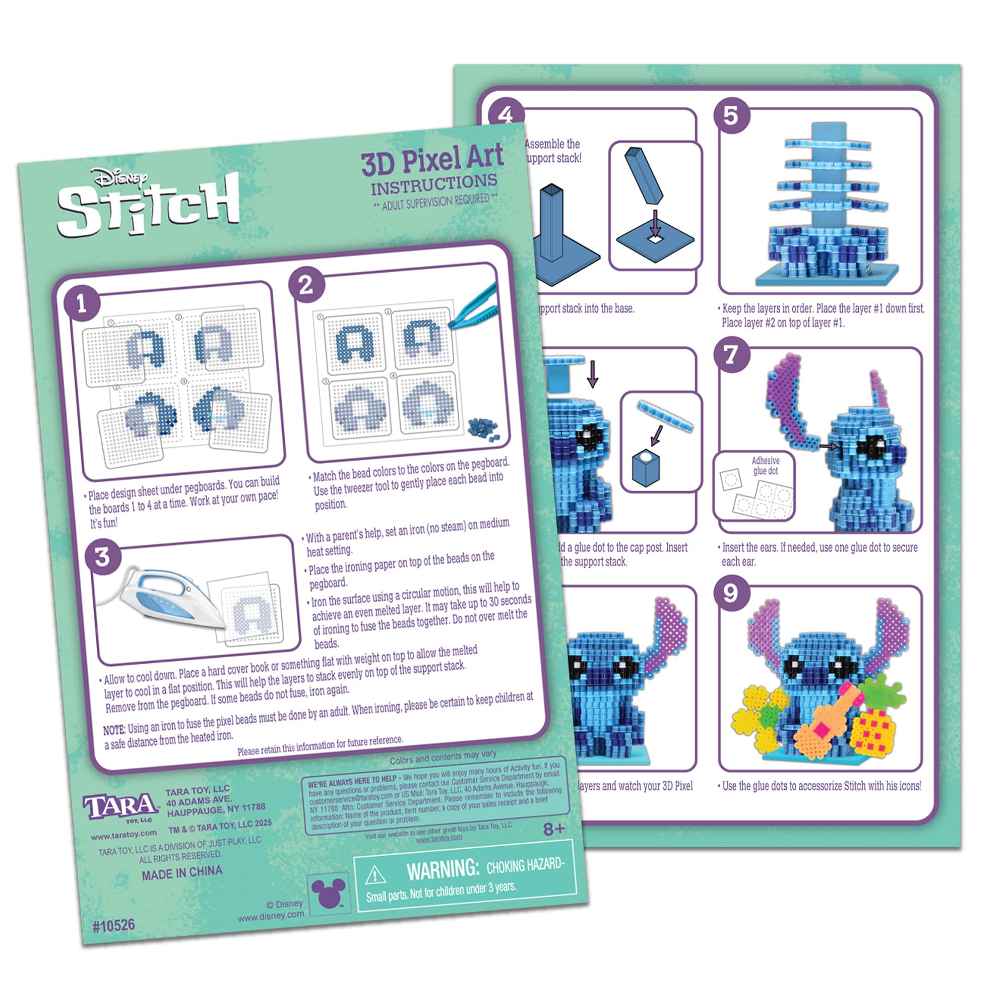Foto 7 pulgar | Set Pixel Art De Tara Toys Disney Stitch Con 2500 Cuentas Para Mayores De 6 Años - Venta Internacional.