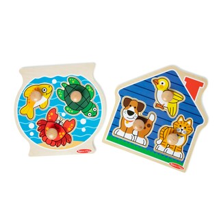 Foto 4 | Juguete de Madera Puzzle Melissa & Doug 3 Piezas - Venta Internacional