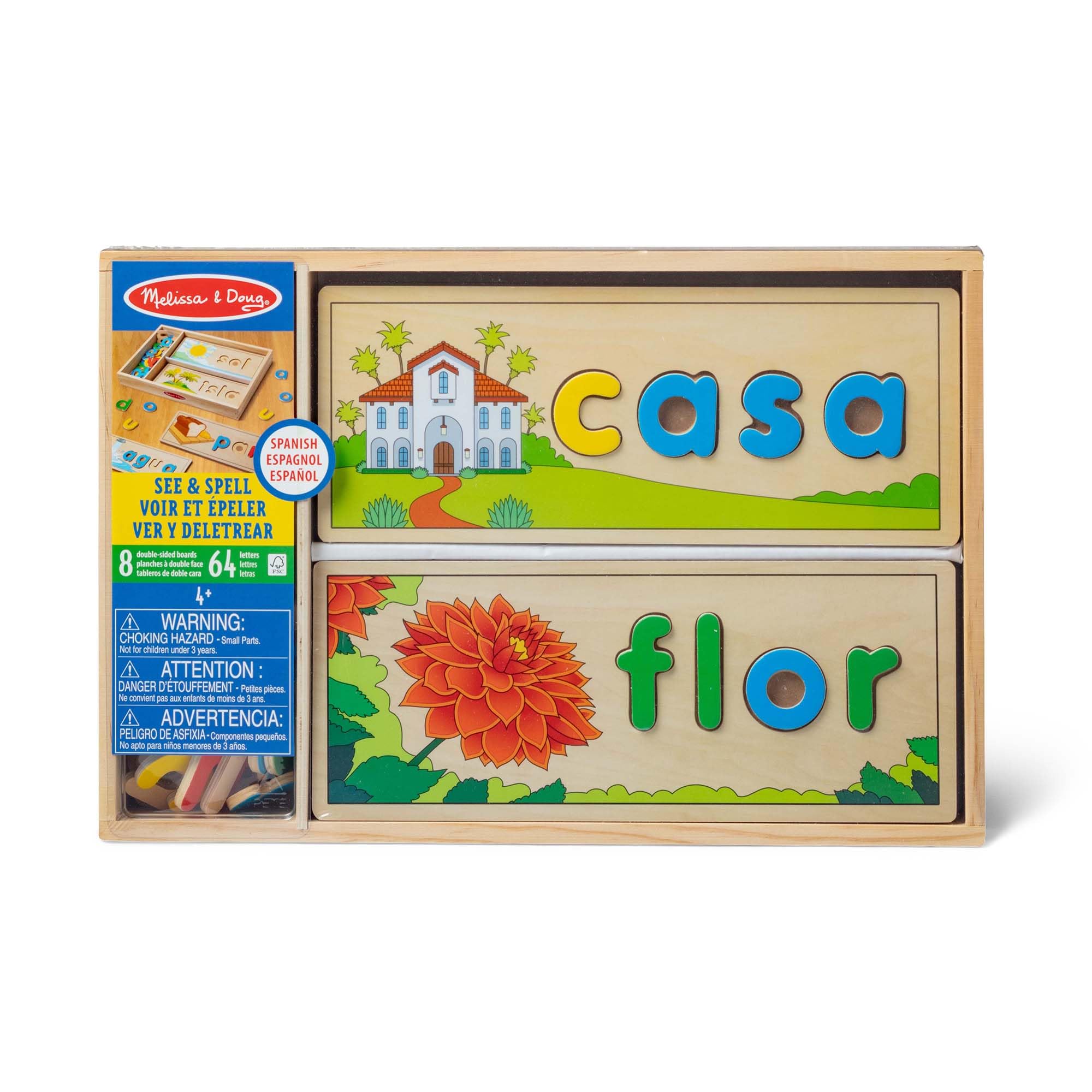 Foto 3 | Juguete Educativo Para Aprender Idiomas Melissa & Doug Spanish See & Spell Con Certificación Fsc - Venta Internacional.