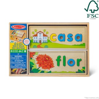 Foto 4 | Juguete Educativo Para Aprender Idiomas Melissa & Doug Spanish See & Spell Con Certificación Fsc - Venta Internacional.