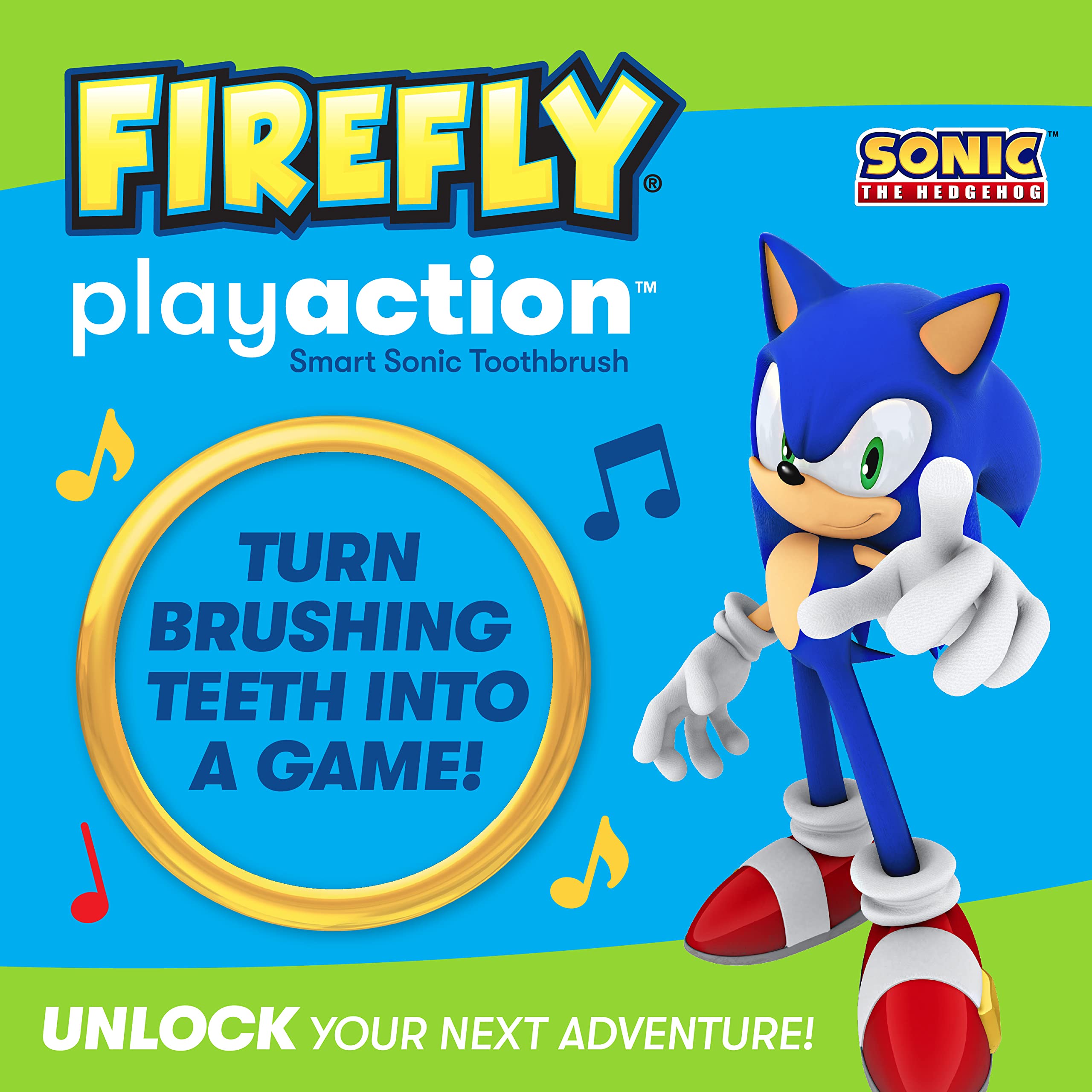 Foto 2 | Kit De Cepillos De Dientes Firefly Play Action Sonic The Hedgehog Durante Más De 3 Años - Venta Internacional.