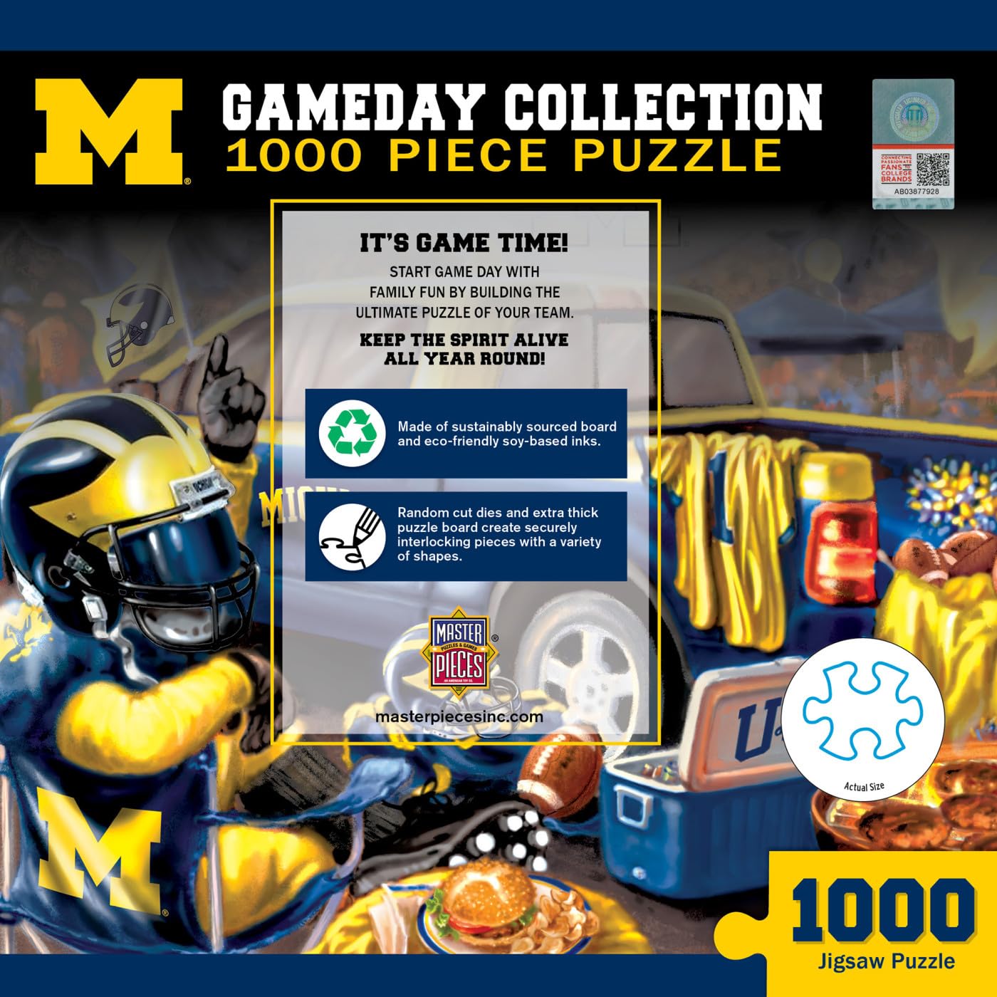 Foto 4 pulgar | Rompecabezas Masterpieces Ncaa Michigan Wolverines, 1000 Unidades - Venta Internacional.