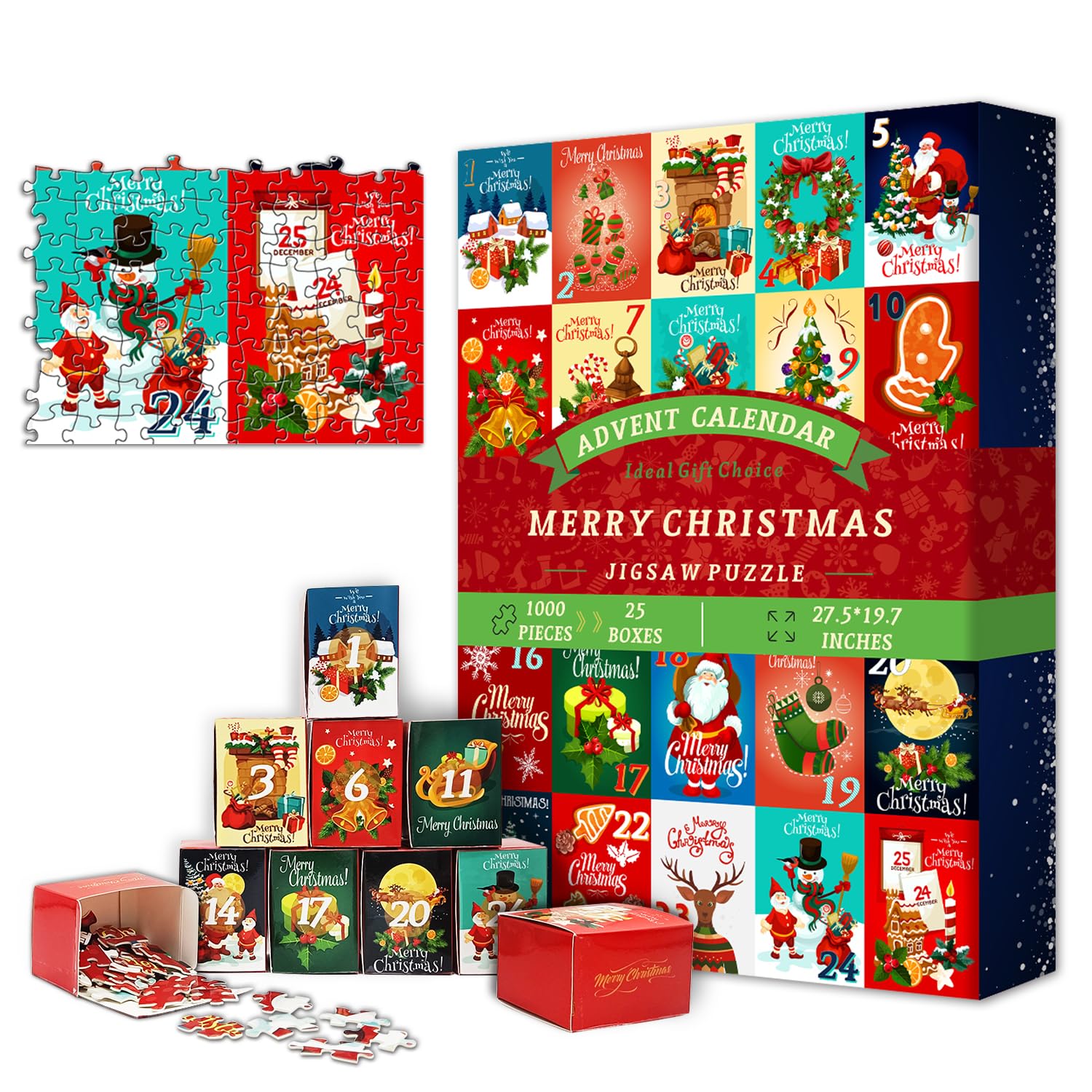 Foto 1 | Calendario De Adviento Pickforu 2024, Rompecabezas Navideños, 1000 Unidades - Venta Internacional.