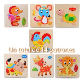 Foto 2 | 14 Rompecabezas Tucson Figuras Surtidas Para Niños Pequeños Madera