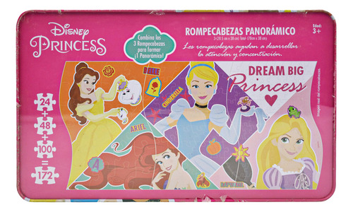 Foto 4 pulgar | Rompecabezas Princesas Panoramico 172 Pz Disney Ver0 Novelty