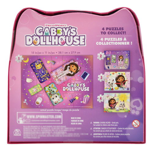 Foto 3 pulgar | Gabbys Dollhouse Pack 4 Rompecabezas 96 Piezas Spin Master