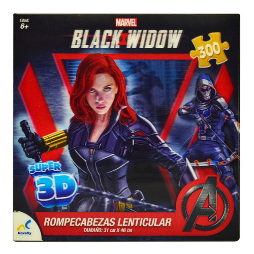 Foto 2 pulgar | Marvel Black Widow Rompecabezas Lenticular 300pz Novelty