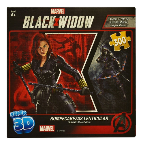 Foto 4 pulgar | Marvel Black Widow Rompecabezas Lenticular 300pz Novelty