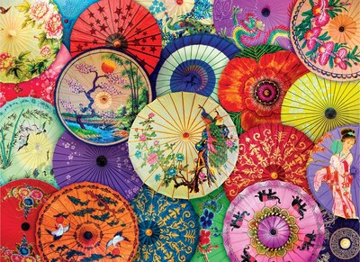 Foto 2 | Paraguas De Papel Al Óleo Asiático Puzzle Eurographics 1000 Piezas - Venta Internacional.