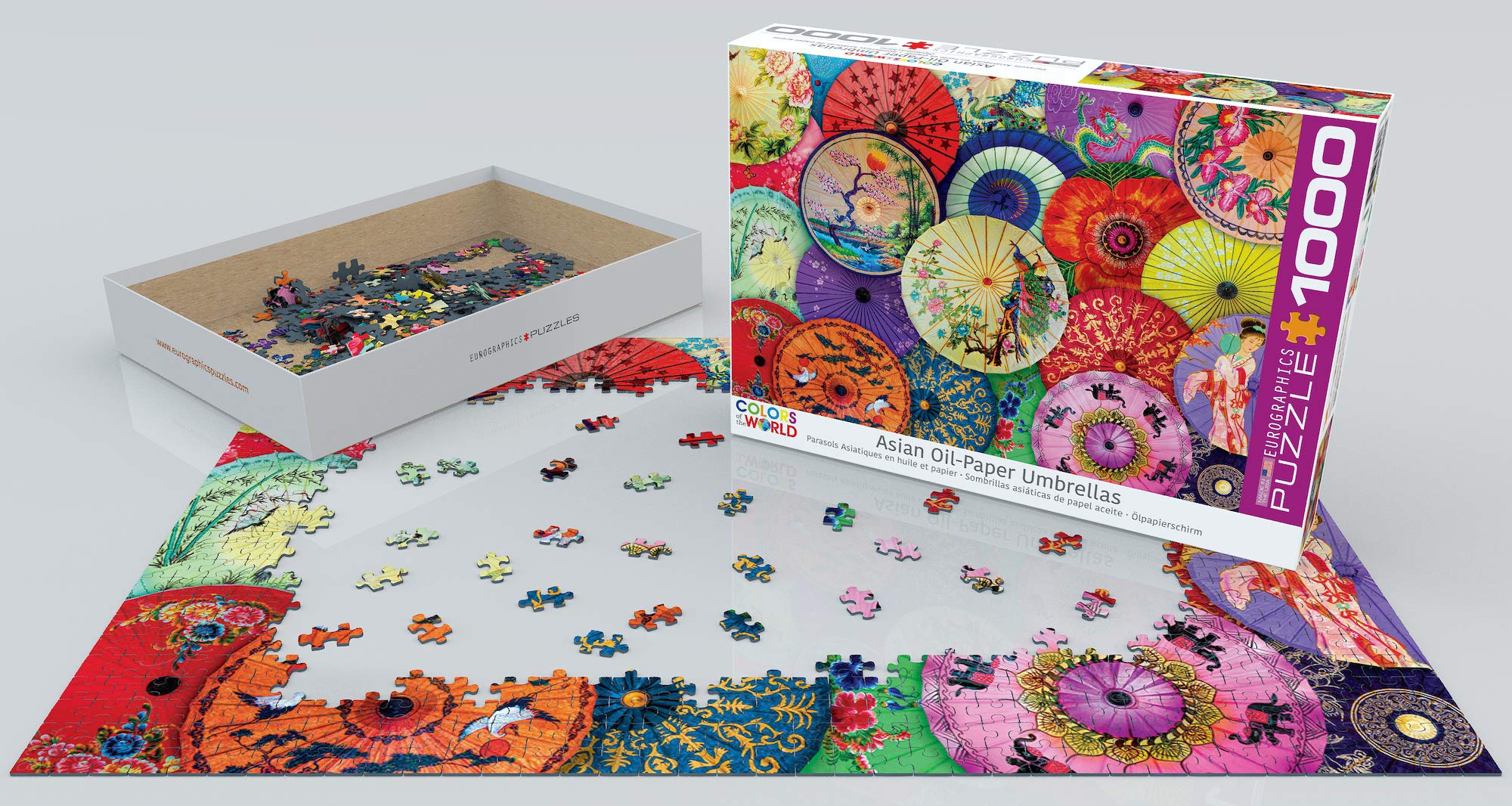Foto 5 pulgar | Paraguas De Papel Al Óleo Asiático Puzzle Eurographics  1000 Piezas - Venta Internacional.