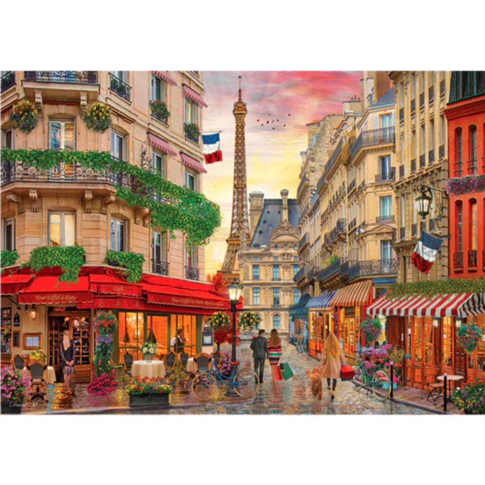 Foto 2 | Café Eiffel Rompecabezas 1500 Piezas | David Maclean | París Clásico | Estilo Vintage | Anatolian