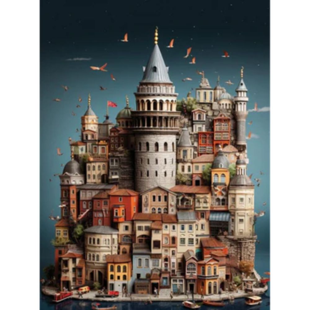 Foto 3 pulgar | Barrio De Galata  Estambul Rompecabezas 1000 Piezas | Y. Yaman | Vista Cultural | Ciudad Histórica | Anatolian