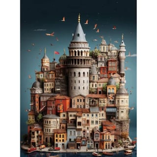 Foto 2 | Barrio De Galata Estambul Rompecabezas 1000 Piezas | Y. Yaman | Vista Cultural | Ciudad Histórica | Anatolian