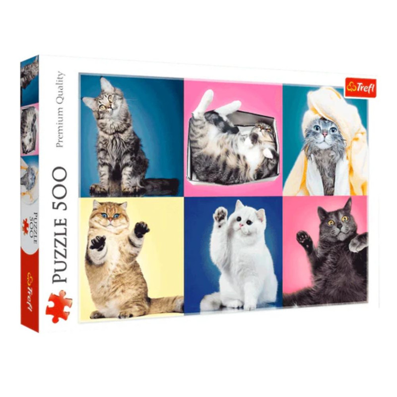 Foto 1 | Gatos: Rompecabezas 500 Piezas | Expresiones Felinas Y Estilo Fotográfico | Trefl