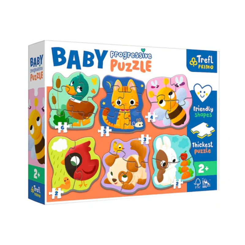 Animalitos: Rompecabezas Progresivo Infantil 22 Piezas | Estimulación Temprana | Trefl