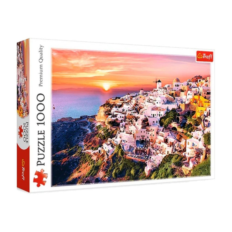 Foto 1 | Puesta Del Sol Sobre Santorini: Rompecabezas 1000 Piezas | Grecia Y Paisaje Costero | Trefl