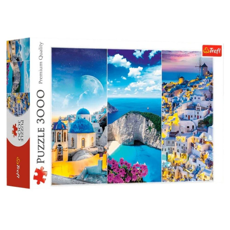 Foto 1 | Vacaciones En Grecia: Rompecabezas 3000 Piezas | Arquitectura Blanca Y Mar Egeo | Trefl
