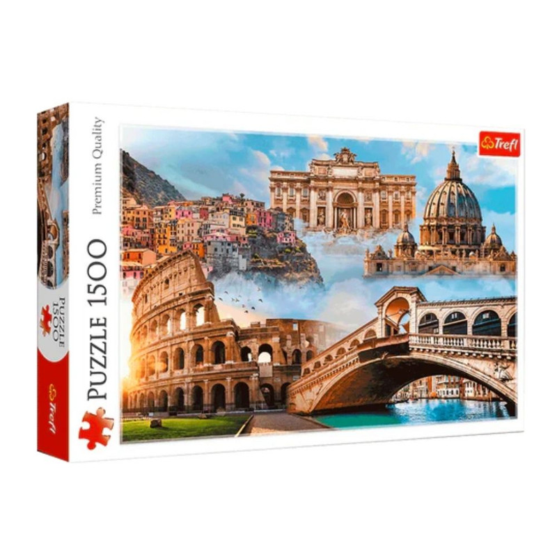 Foto 2 pulgar | Lugares Favoritos De Italia: Rompecabezas 1500 Piezas | Collage De Ciudades Emblemáticas | Trefl