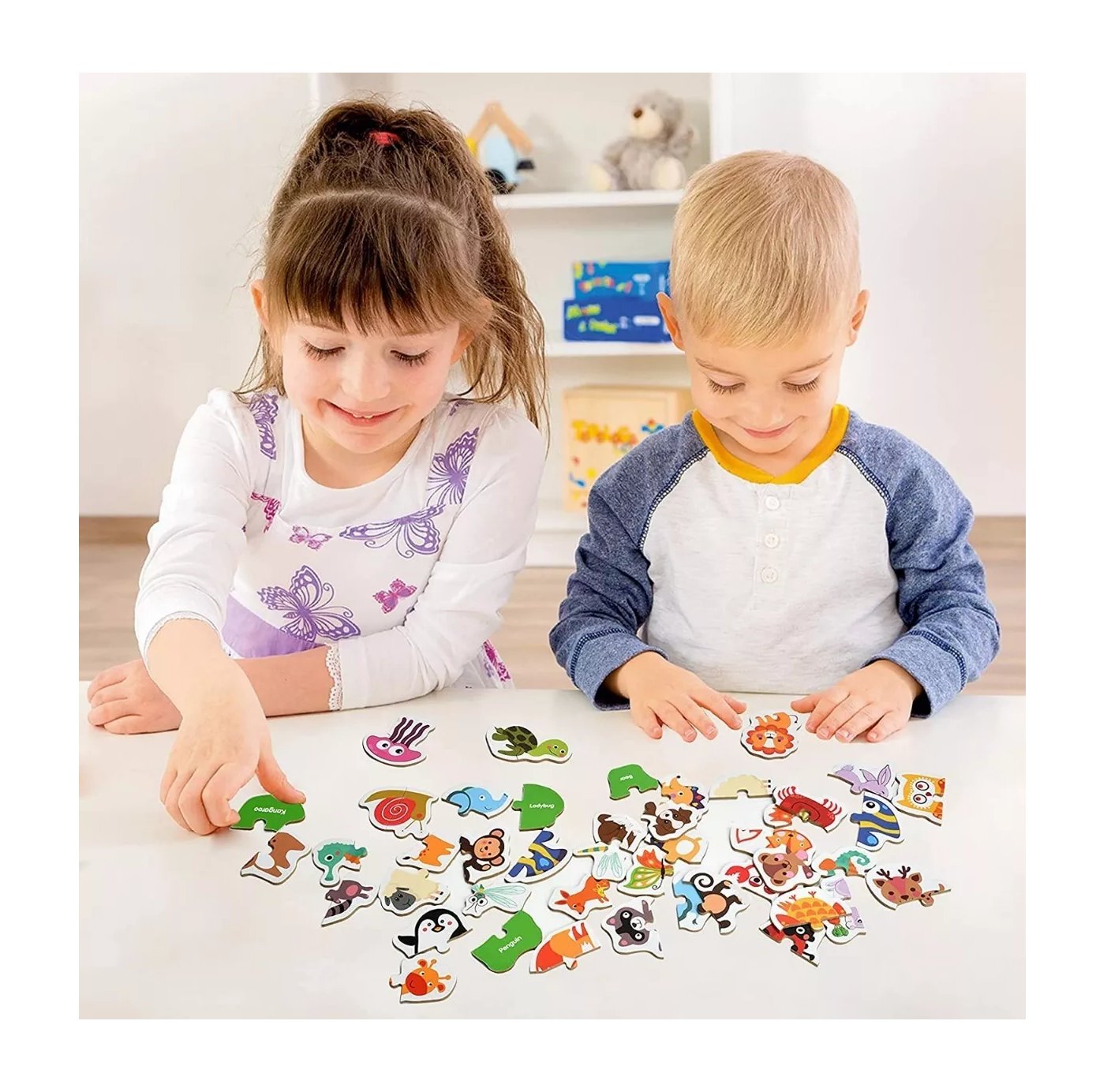 Foto 5 | Rompecabezas de Madera Belug Diseño de Animales Puzzles Educativo Multicolor para Niños