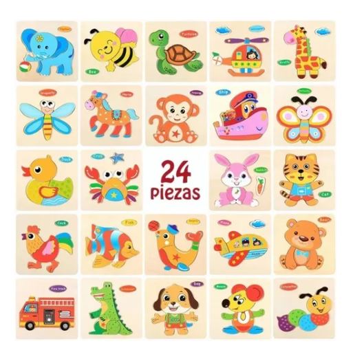 Foto 3 pulgar | 24 Rompecabezas de Figuras para Niño