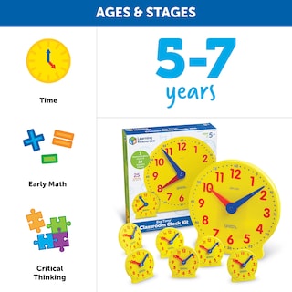 Foto 7 | Kit De Relojes Para El Aula, Recursos De Aprendizaje, 25 Piezas Para Mayores De 5 Años - Venta Internacional.