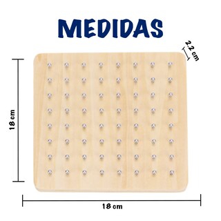 Foto 6 | Tablero Didáctico De Madera Para Hacer Figuras Con Ligas. Geoplano De Madera Con Tarjetas De Desafío Magicamente