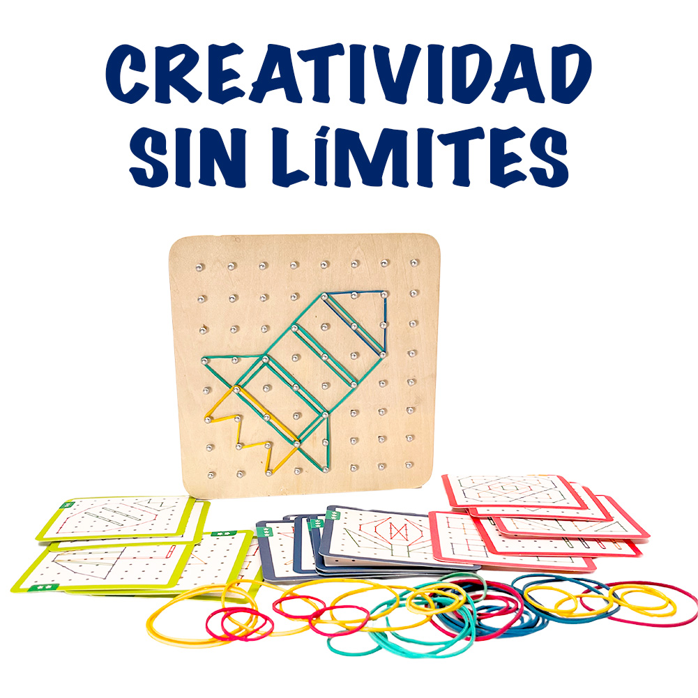 Foto 8 | Tablero Didáctico De Madera Para Hacer Figuras Con Ligas. Geoplano De Madera Con Tarjetas De Desafío Magicamente