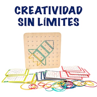 Foto 8 | Tablero Didáctico De Madera Para Hacer Figuras Con Ligas. Geoplano De Madera Con Tarjetas De Desafío Magicamente