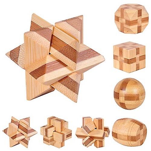 Foto 3 pulgar | Juguete Kongming Lock Brain De Madera Azul Para Adultos Y Niños - Venta Internacional.