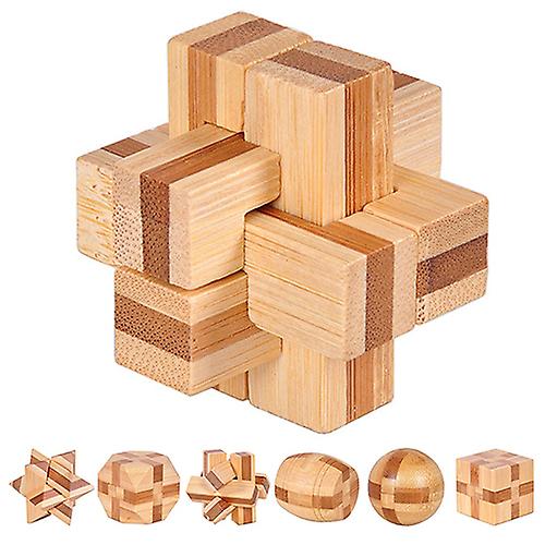 Foto 4 pulgar | Juguete Kongming Lock Brain De Madera Azul Para Adultos Y Niños - Venta Internacional.