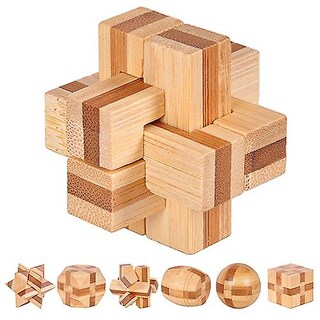 Foto 3 | Juguete Kongming Lock Brain De Madera Azul Para Adultos Y Niños - Venta Internacional.