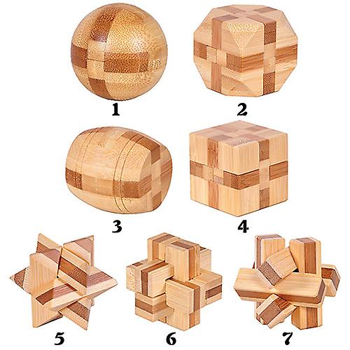 Foto 5 pulgar | Juguete Kongming Lock Brain De Madera Azul Para Adultos Y Niños - Venta Internacional.