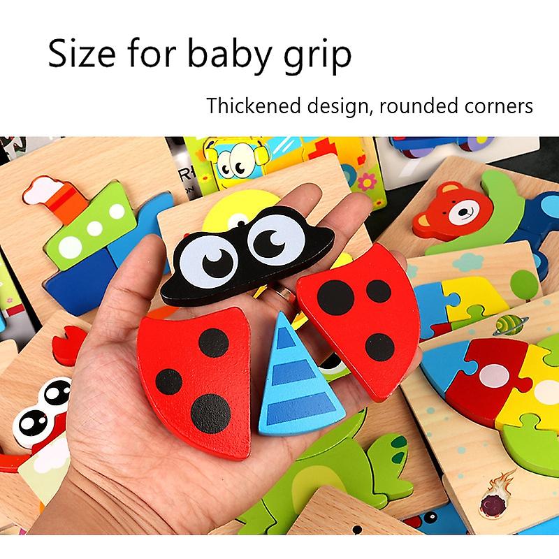Foto 3 | Juguete Educativo De Madera Con Forma De Tablero De Rompecabezas Para Niños De 1 A 3 Años - Venta Internacional.