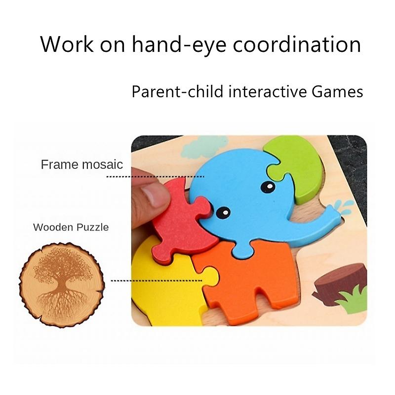 Foto 5 pulgar | Juguete Educativo De Madera Con Forma De Tablero De Rompecabezas Para Niños De 1 A 3 Años - Venta Internacional.