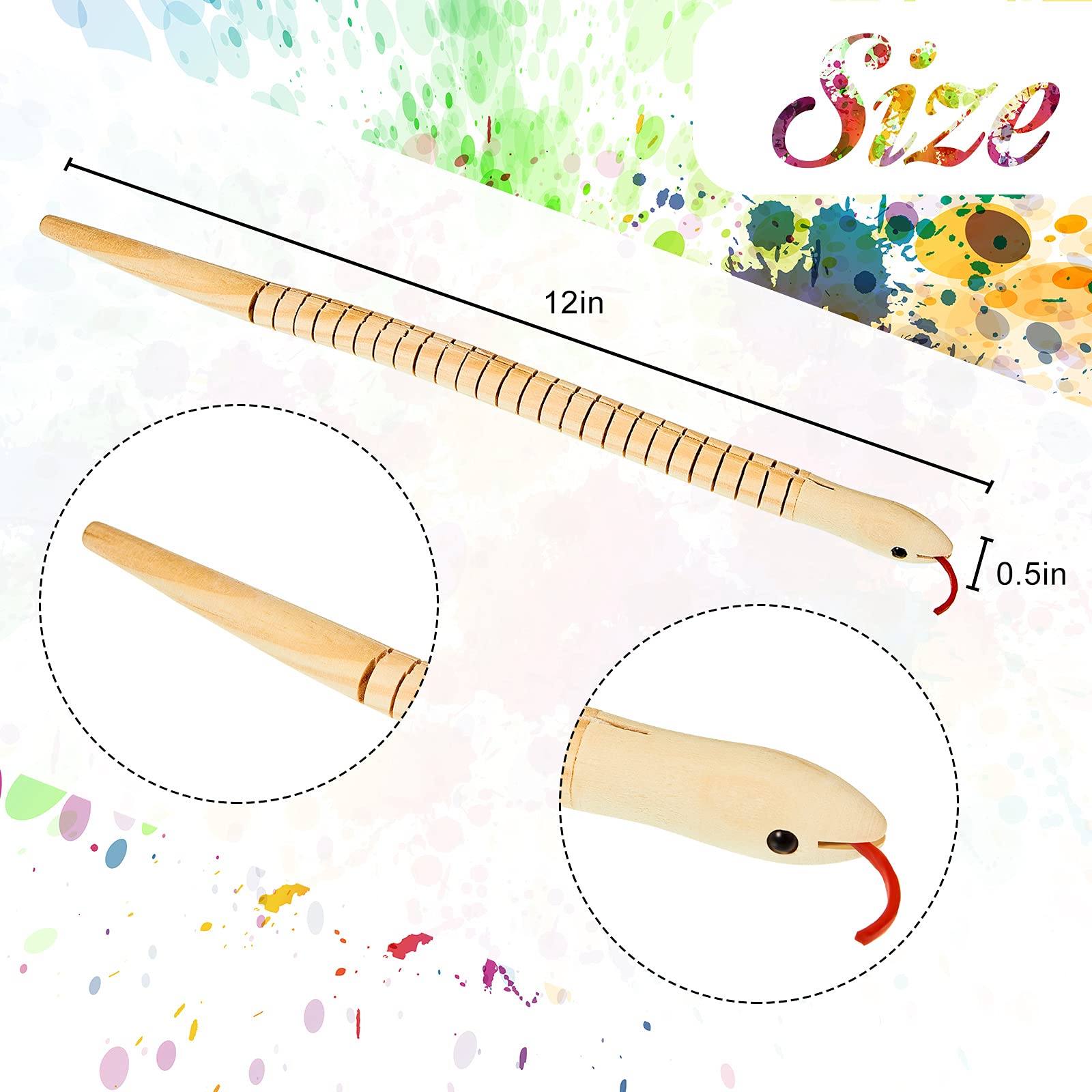 Foto 2 | Serpientes De Madera Gejoy De 12 Pulgadas Sin Terminar Para Artes Y Manualidades - Venta Internacional.