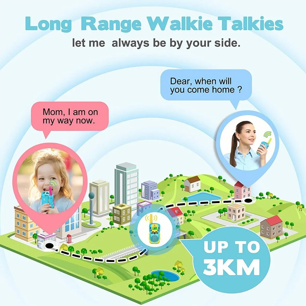 Foto 4 pulgar | Walkie Talkie de Juguete para Niños de 3 pz con 8 Canales Vox de 3 Millas