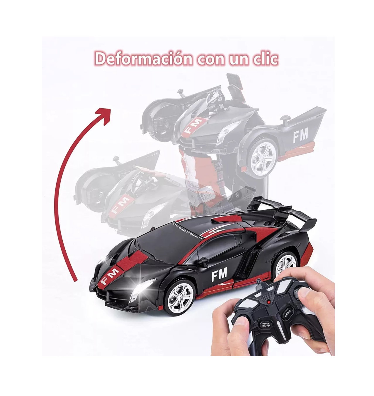 Foto 5 pulgar | Coche Robot Recargable de Control Remoto Belug Negro