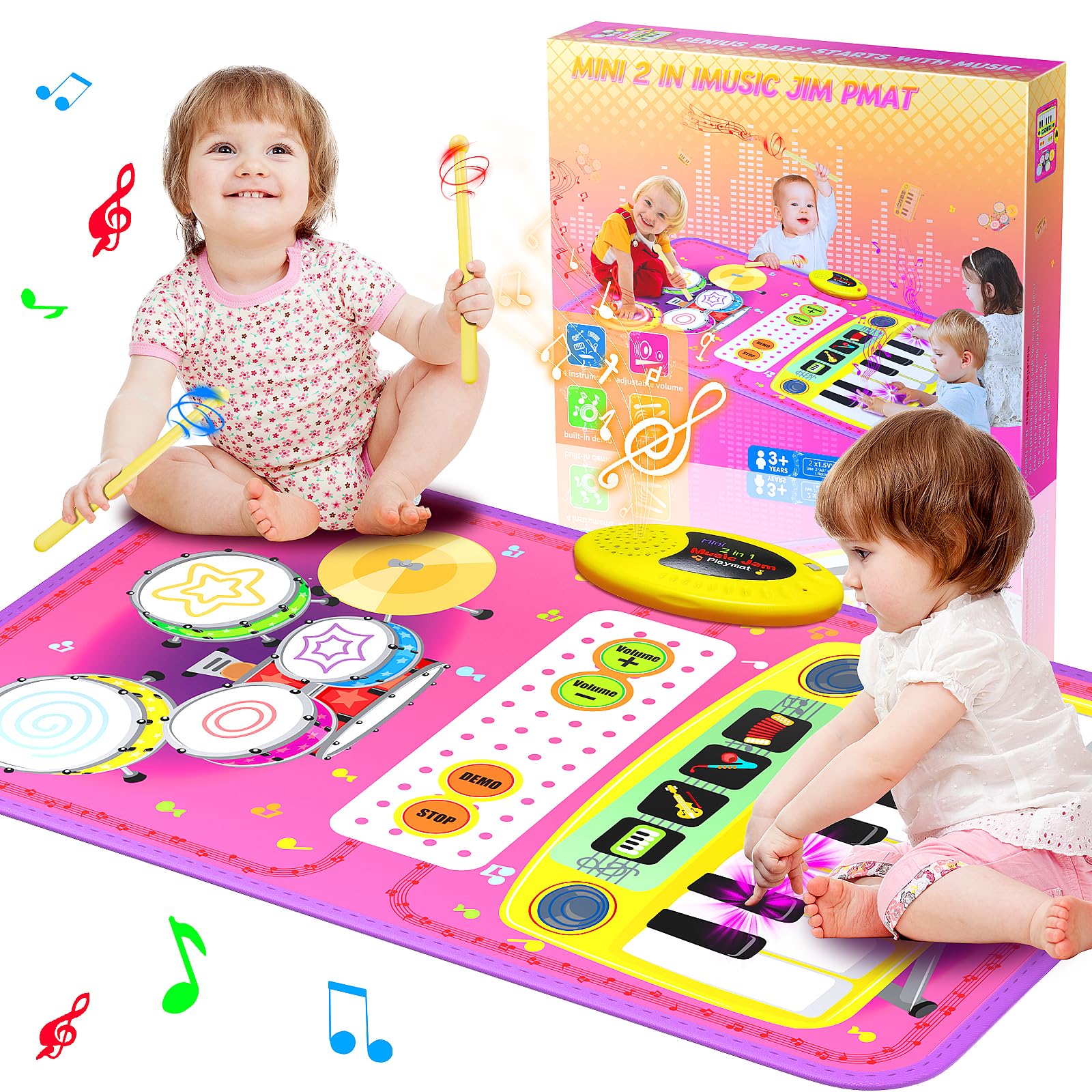 Venta Internacional - Set De Piano, Teclado Y Batería 2 En 1 Musical Mat Toys Oripira