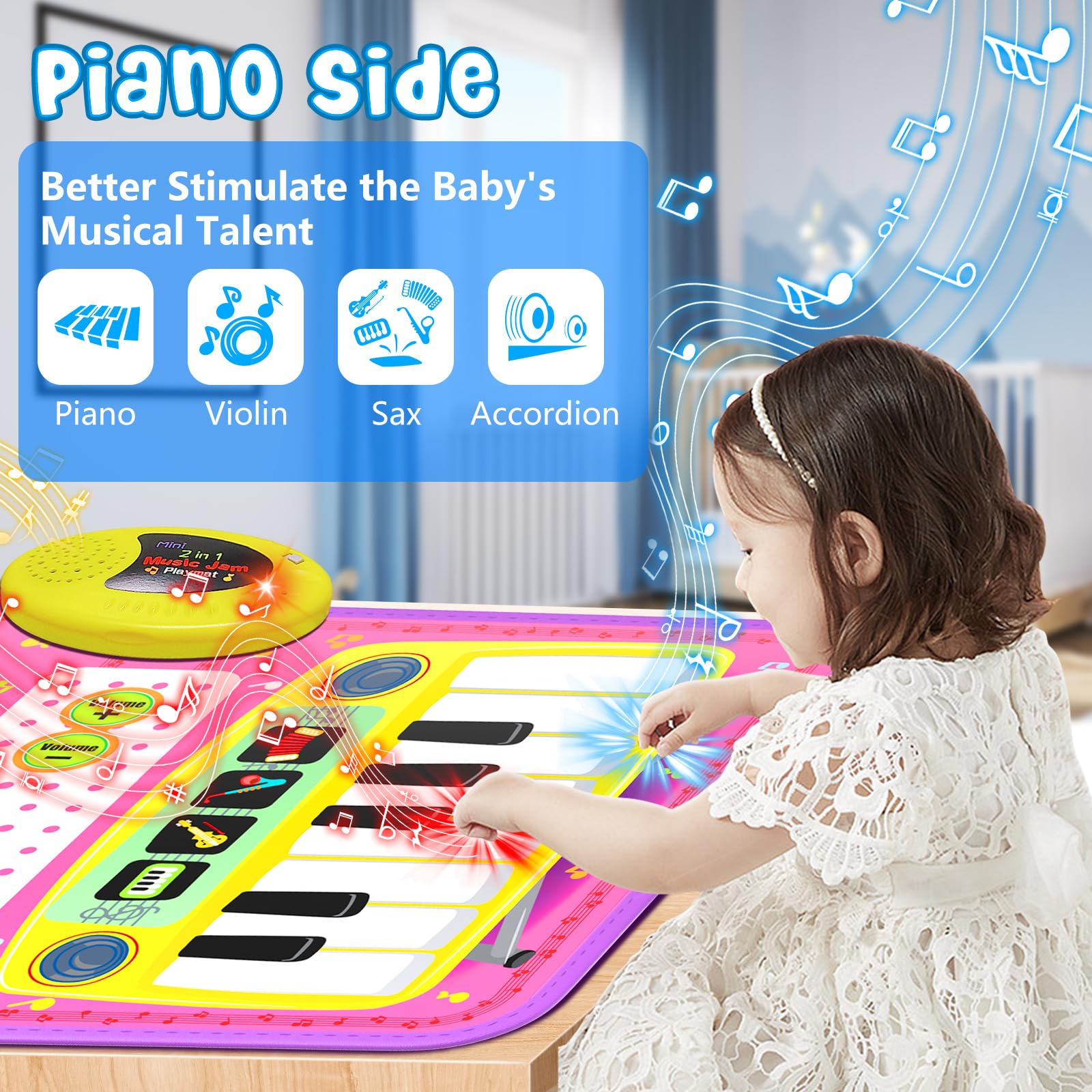 Foto 6 pulgar | Venta Internacional - Set De Piano, Teclado Y Batería 2 En 1 Musical Mat Toys Oripira