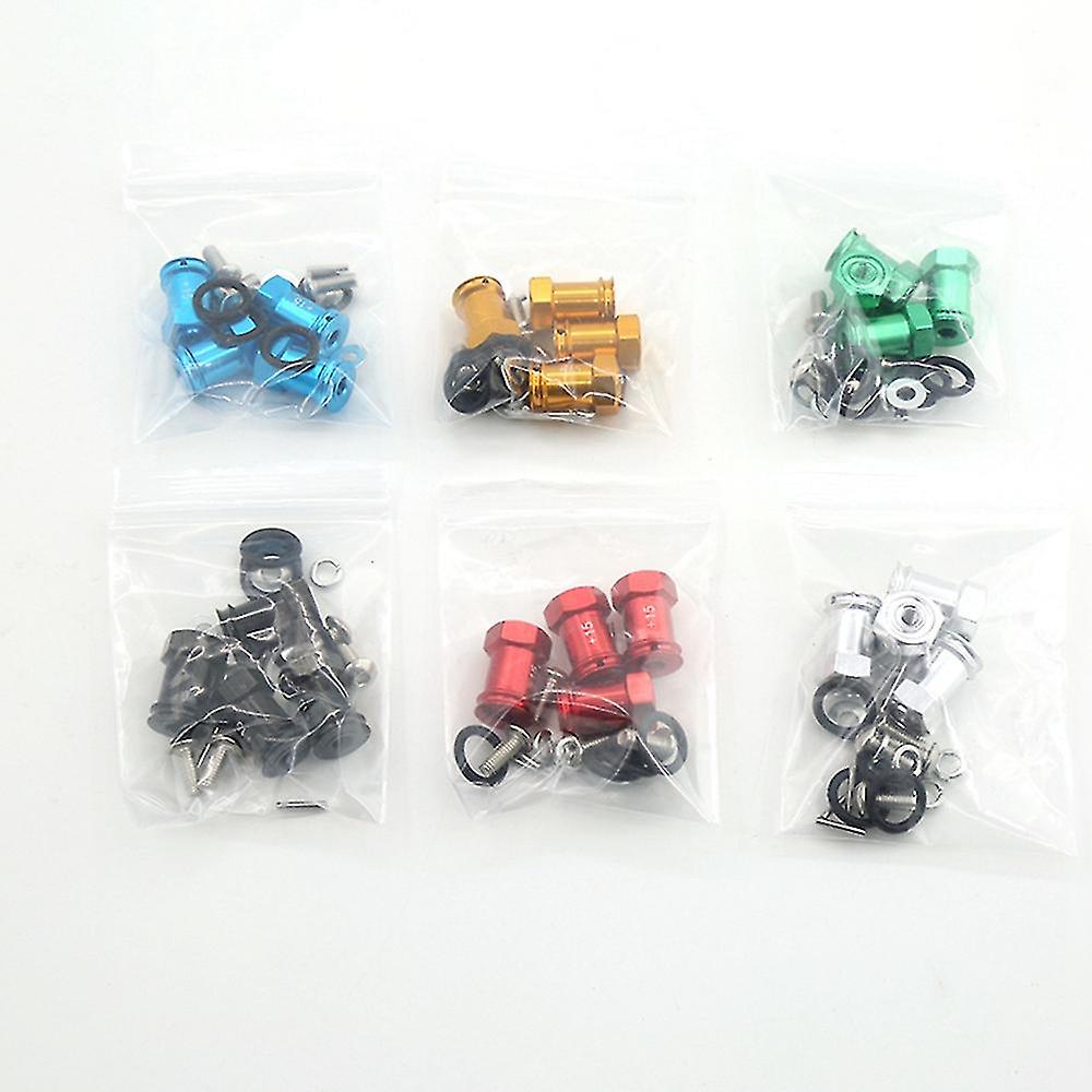 Foto 3 pulgar | Venta Internacional - Adaptadores De Cubo De Rueda Hexagonales Metálicos Para Traxxas 1/16, Color Azul