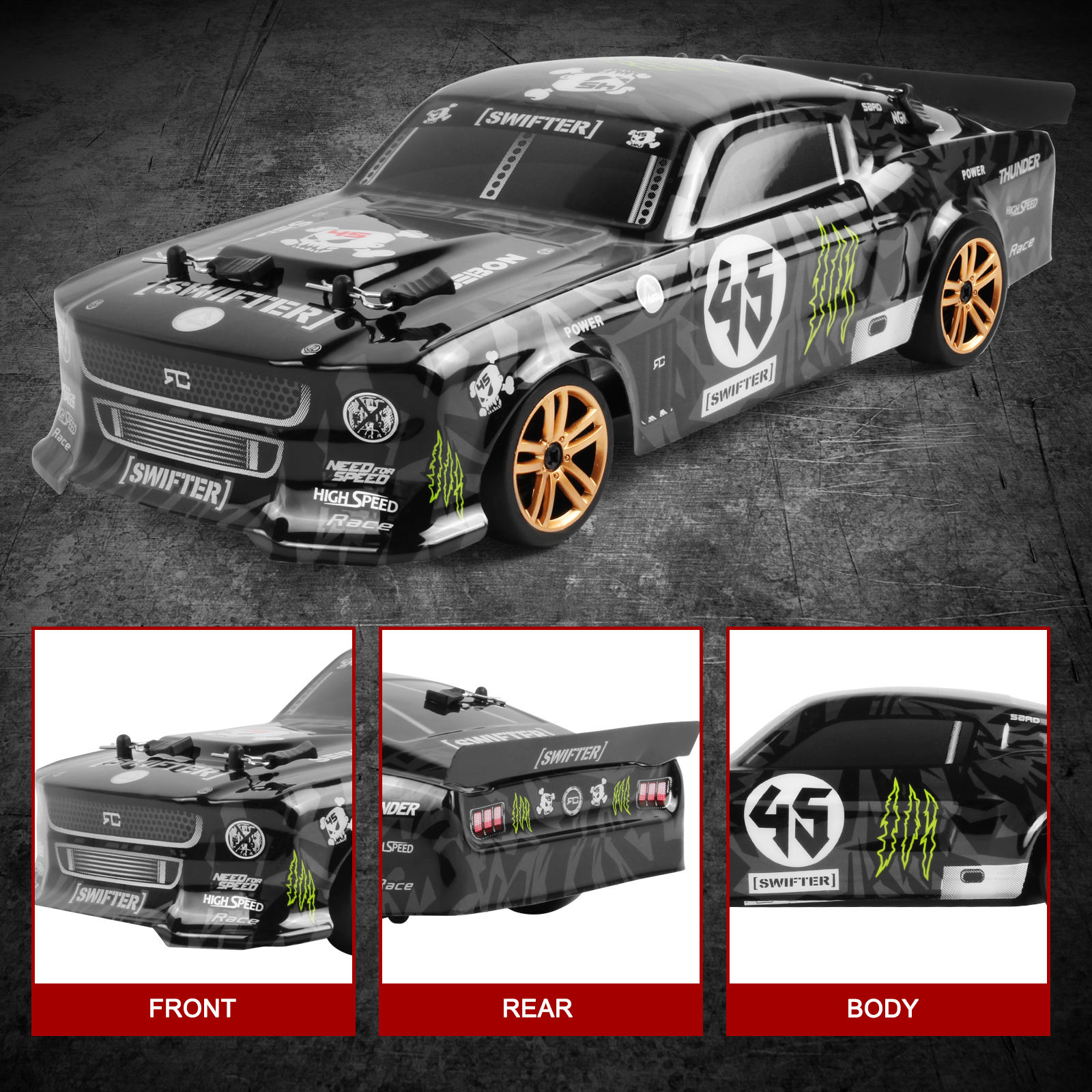 Foto 5 pulgar | Coche a Control Remoto Haiboxing 2188a 1:18 Drift Mustang - Venta Internacional