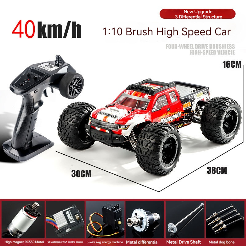 Foto 4 pulgar | Carro A Control Remoto Haiboxing 2996a 1:10 Rojo Cepillado 40 Km/h - Venta Internacional